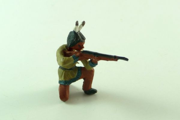 Merten Indianer kniend, Gewehr schießend