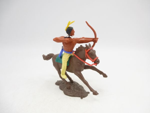 Timpo Toys Indianer 3. Version (großer Kopf) reitend mit Bogen