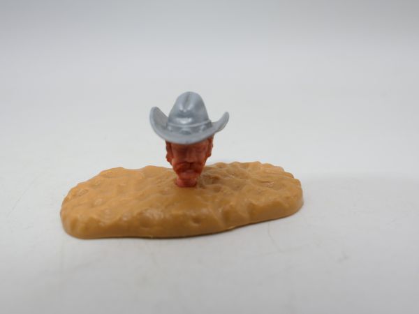 Timpo Toys Cowboykopf 4. Version, silbergrauer Stetson, rote Haare