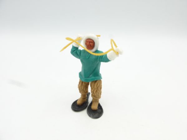 Timpo Toys Eskimo stehend mit Harpune, grün, Beine beige