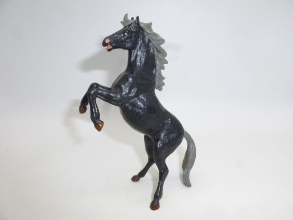 Preiser 7 cm Pferd aufsteigend, schwarz - toll passend zur 7 cm Indianer Serie