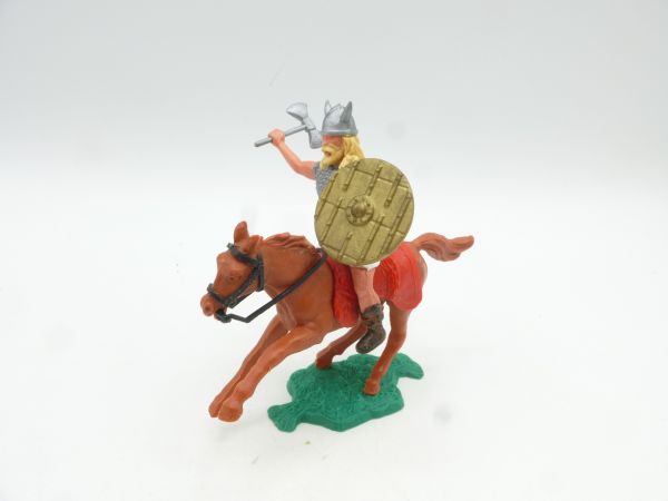 Timpo Toys Wikinger zu Pferd mit Schwert + goldenem Originalschild