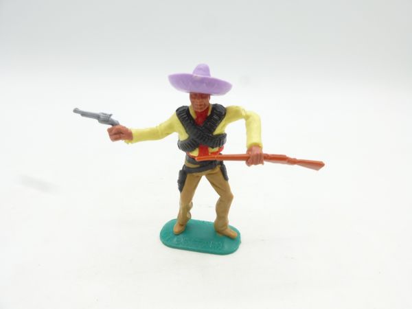 Timpo Toys Mexikaner stehend mit Pistole + Gewehr, gelb/rot