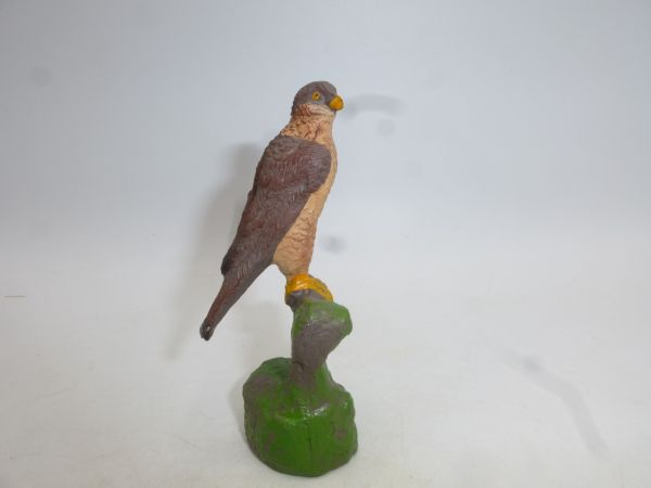 Elastolin composition Falcon on branch - great painting, beak shortened