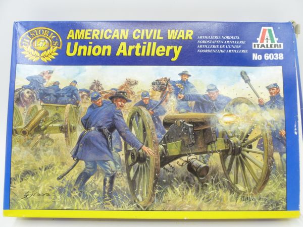 Italeri 1:72 ACW Union Artillery, No. 6038 - orig. packaging, many parts on cast