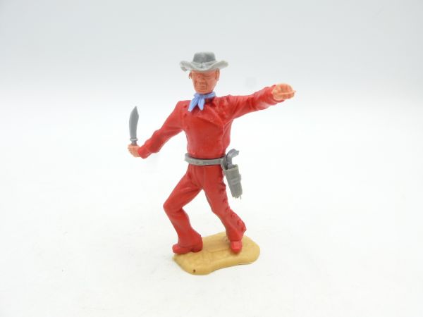 Timpo Toys Cowboy 3. Version stehend mit Messer - tolle Farbkombi