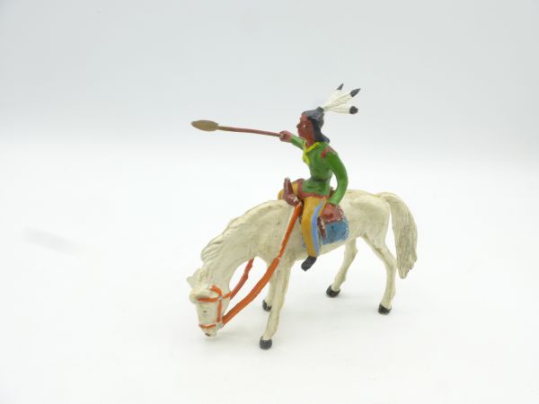 Merten Indian with spear on grazing horse