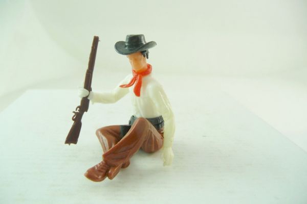 Elastolin 5,4 cm Cowboy sitting with rifle