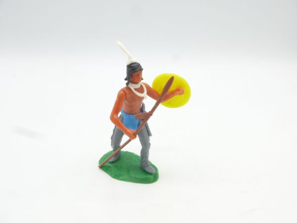 Elastolin 5,4 cm Indian standing with spear + shield - top condition