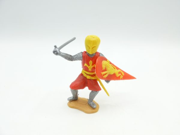 Timpo Toys Medieval knight red/yellow, standing - all shield loops ok