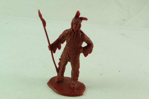 Domplast Indian standing with spear, red-brown - rare (7 instead of 6 cm!)