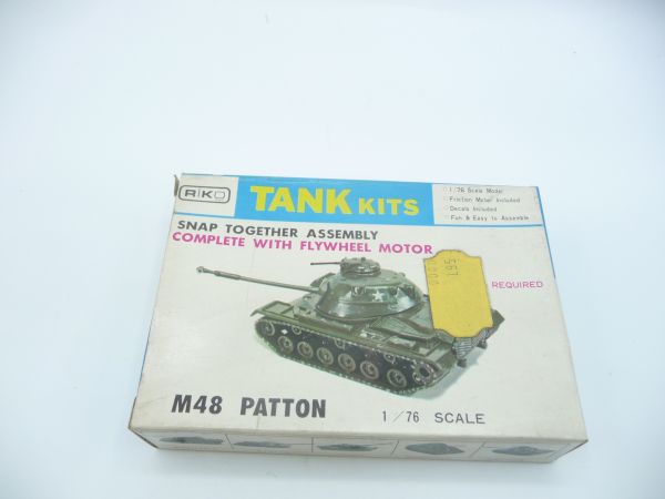 RIKO Tank Kits 1:76, M48 Patton, K4 - orig. packaging, parts on cast in bag