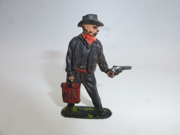 Timpo Toys Solid Cowboy / Bandit mit Pistole + Tasche US Mail