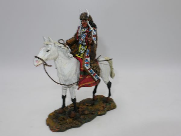 Janetzki Arts Indianerhäuptling auf Pferd - selten, fantastische Bemalung