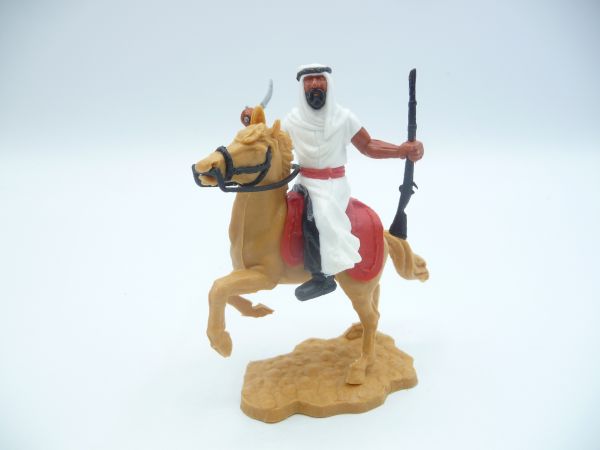 Timpo Toys Araber stehend mit Säbel + schwarzem Gewehr (weiß / schwarz)
