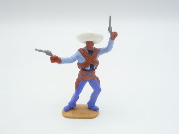 Timpo Toys Mexikaner stehend hellblau, 2 Pistolen wild schießend