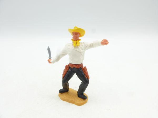 Timpo Toys Cowboy standing with knife, yellow hat