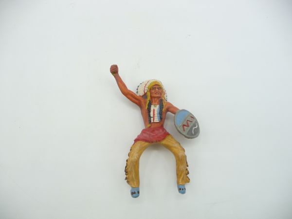 Elastolin 7 cm (damaged) Indian rider, painting 2 - damage, see photos, hand repaired