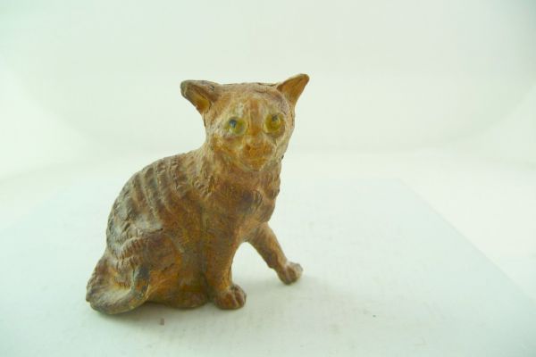 Cat sitting, brown, (compound, height 4 cm)