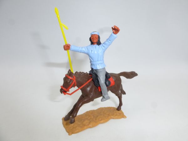 Timpo Toys Apache riding, light blue with spear