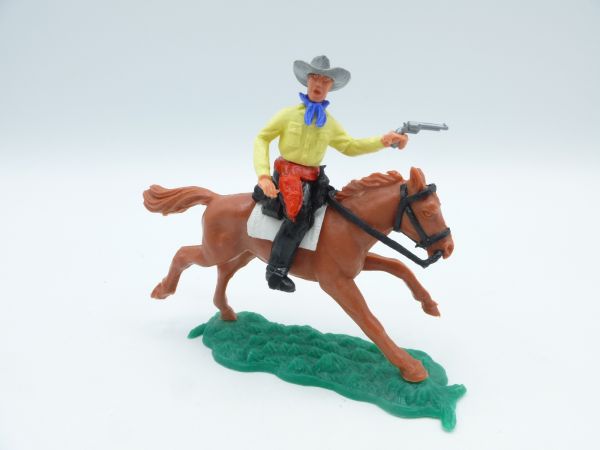 Timpo Toys Cowboy 2nd version riding, firing pistol - great lower part