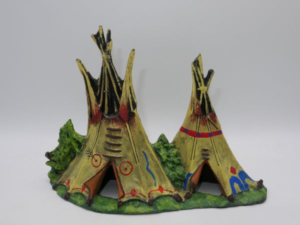 Elastolin compound Indian double tent - great replica, fantastic painting