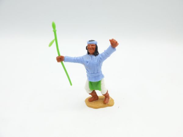 Timpo Toys Apache hellblau, neongrüner Speer seitlich