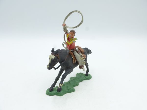 Britains Swoppets Cowboy zu Pferd mit Lasso (made in England)