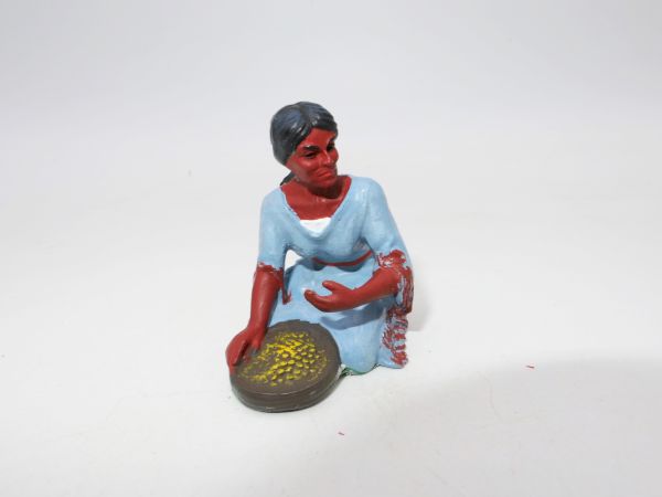 Preiser 7 cm Indianerin sitzend mit Schüssel, Nr. 6832 - mit OVP, ladenneu