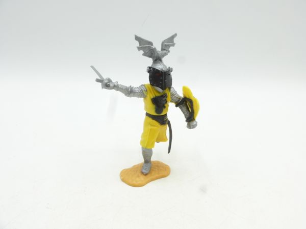 Timpo Toys Visierritter gelb, laufend, mit Schwert + Schild