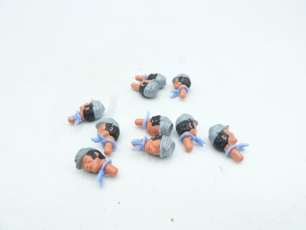 Timpo Toys 10 Southern heads 3rd version incl. neckerchiefs