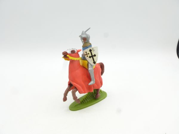 Britains Swoppets Knight riding with sword + shield, red blanket (HK)
