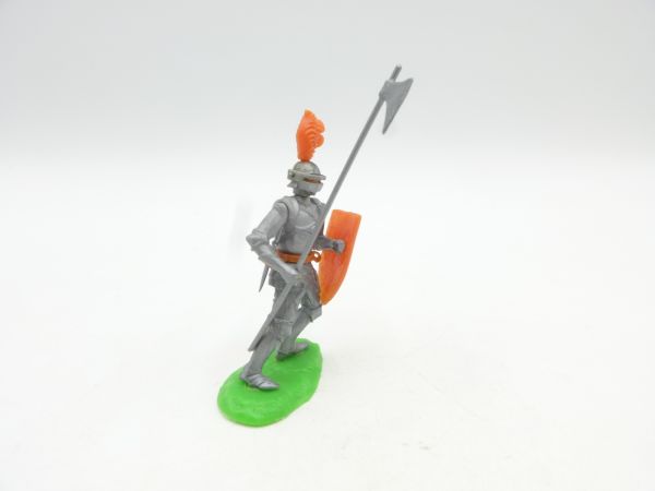 Elastolin 5,4 cm Knight standing with long battle axe + additional weapon