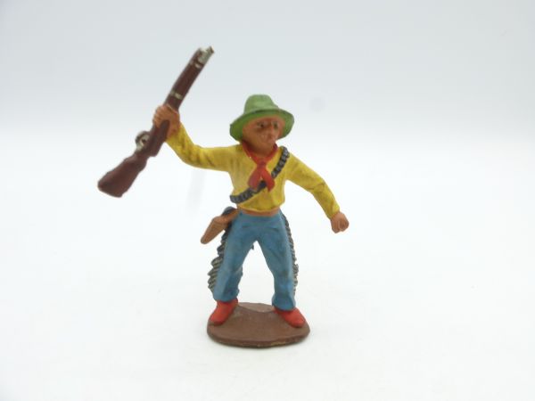 Cowboy standing, rifle high (material soft) - rare