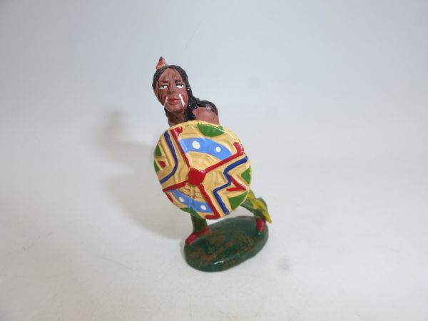 Elastolin composition Indian with tomahawk + shield