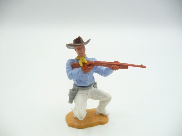 Timpo Toys Cowboy 2. version kneeling firing - great dark brown hat