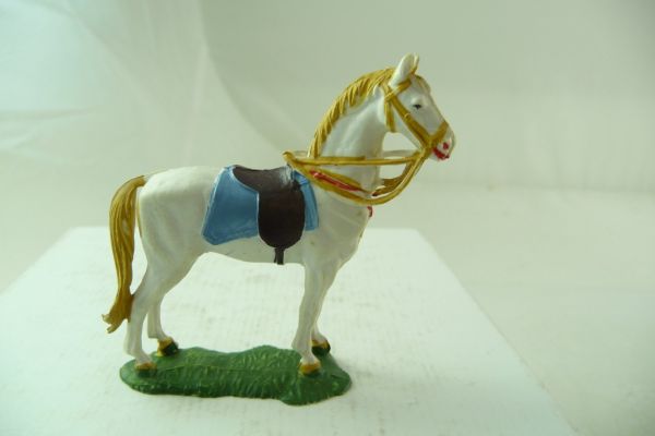 Elastolin 4 cm Schönes weißes Pferd für Cowboys