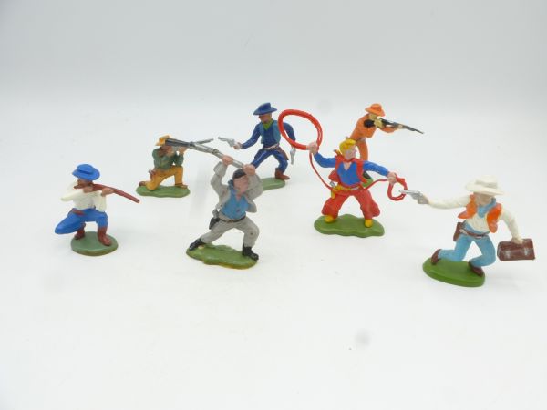 Britains Swoppets Beautiful set of Cowboys, 7 figures (made in HK)