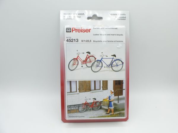 Preiser 7 cm 1:22,5 ladies and gents bicycle, No. 45213 - orig. packaging, unopened