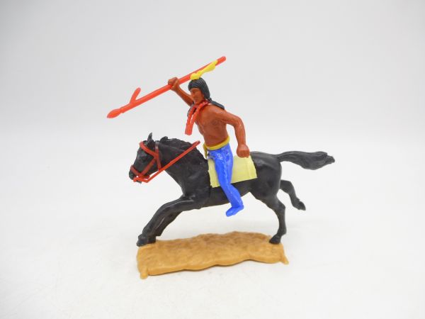 Timpo Toys Indianer 2. Version reitend mit dickem weißen Speer