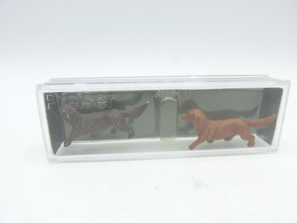 Preiser 2 different dachshunds (black + brown) - orig. packaging
