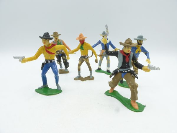 Cowboys on foot (6 figures, height 7 cm) - great set