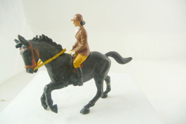 Britains Swoppets Equitation: female rider on horse (black)