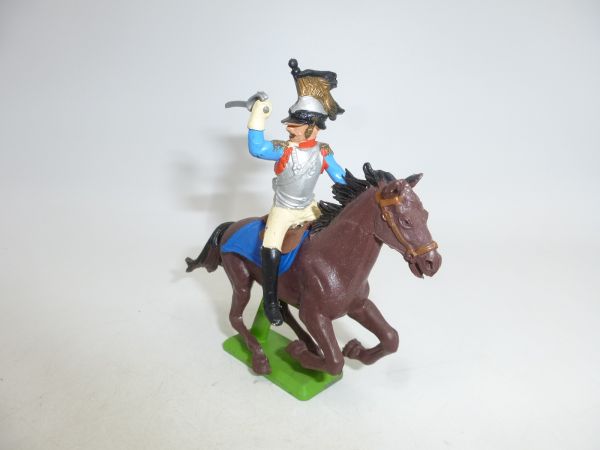 Britains Deetail Waterloo soldier on horseback (blue/silver uniform)