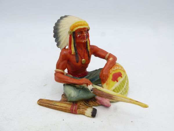Elastolin 7 cm Chief sitting with bow, No. 6839, painting 2a