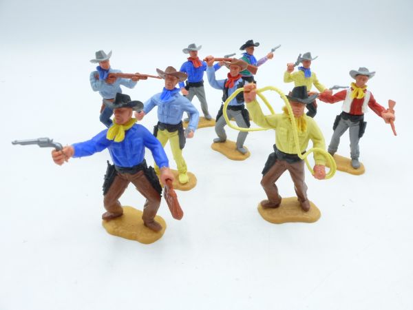 Timpo Toys Set of Cowboys 2nd version on foot (9 figures)