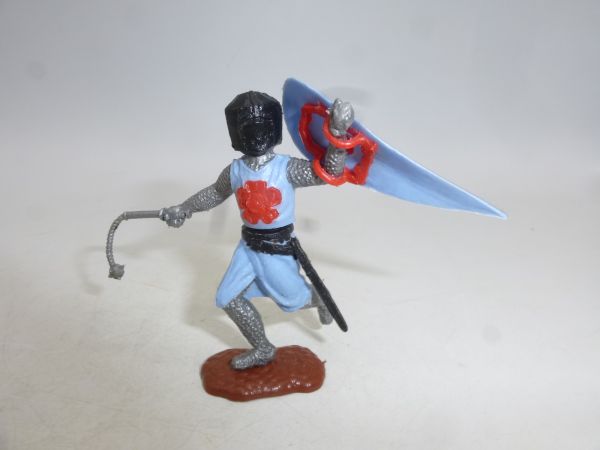 Timpo Toys Medieval knight running, light blue - shield loops ok