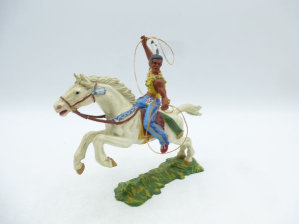 Preiser 7 cm Indianer zu Pferd mit Lasso, Nr. 6846