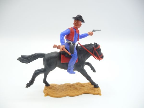 Timpo Toys Cowboy reitend - seltenes Unterteil (mittelblau), 1 Fuß geklebt