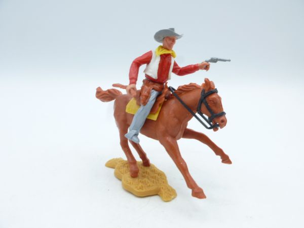 Timpo Toys Cowboy riding with pistol + rifle - great lower part
